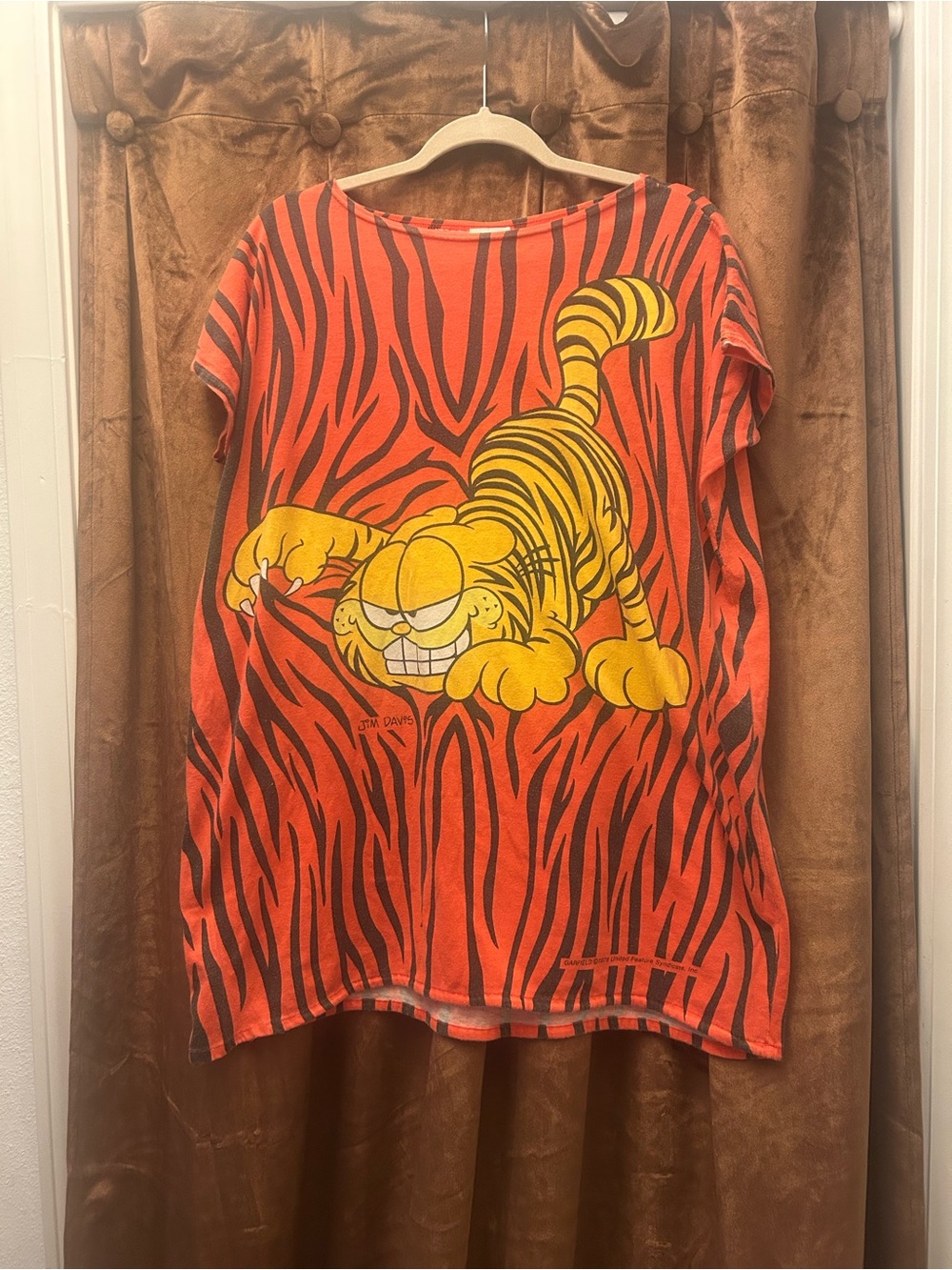 Vintage 1978 Garfield Tiger Stripe Long Tee